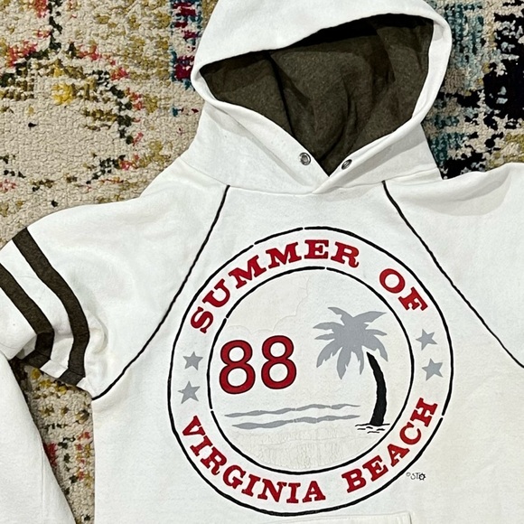Vintage Virginia Beach Summer Virginia 1980s Hoodie Jumper Sweatshirt - Picture 2 of 8